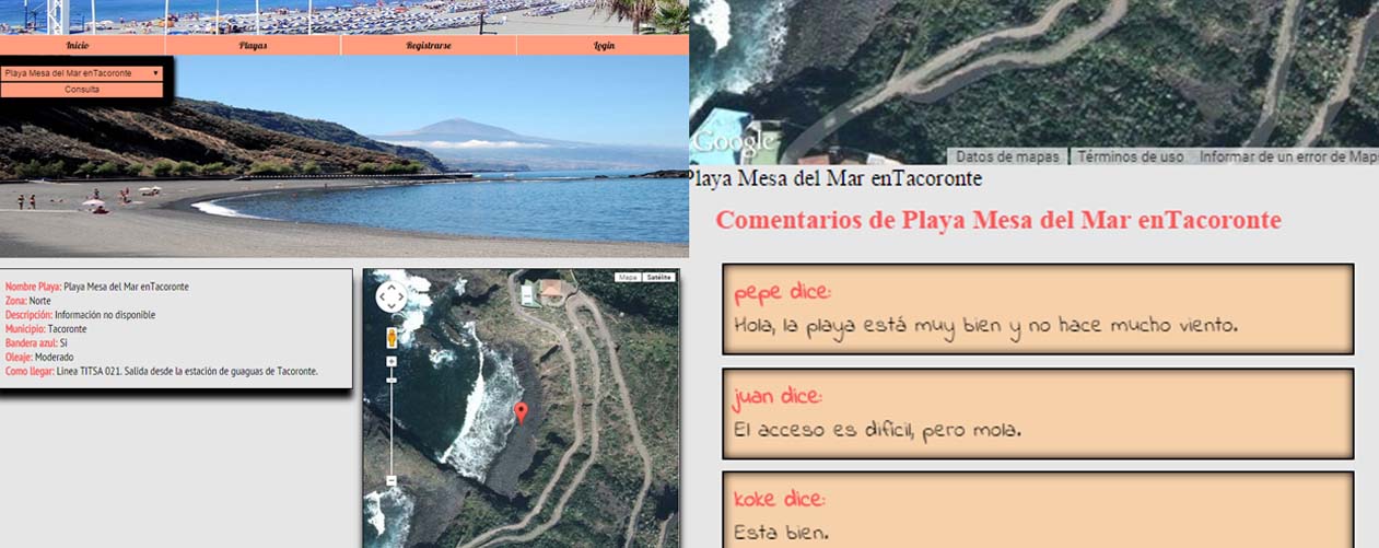 Página de las playas de tenerife